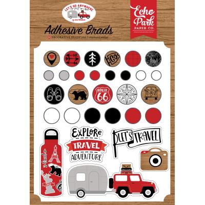 Echo Park Let's Go Anywhere Embellishments - Adhesive Brads